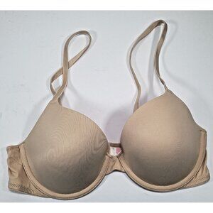 Victoria’s Secret Bra Size 36B VS PINK Beige Underwire Wear Anywhere Push Up